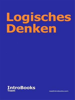 cover image of Logisches Denken